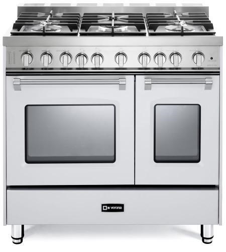 Verona Appliances 36 in Gas Double Oven Range Prestige Series